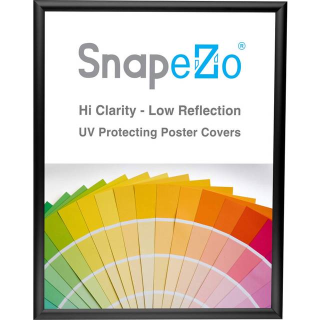 SnapeZo Poster Frame 18x24 Inches  Black 1 Inch Aluminum Profile  Front-Loading Snap Frame  Wall Mounting  Sleek Series
