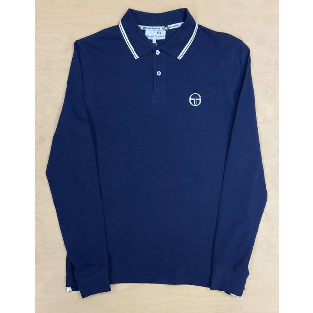 Sergio tacchini men's 020 long sleev polo t-shirt maritime blue white twin tip
