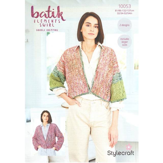 Stylecraft batik elements swirl dk knitting pattern - 10053 ladies cardigans