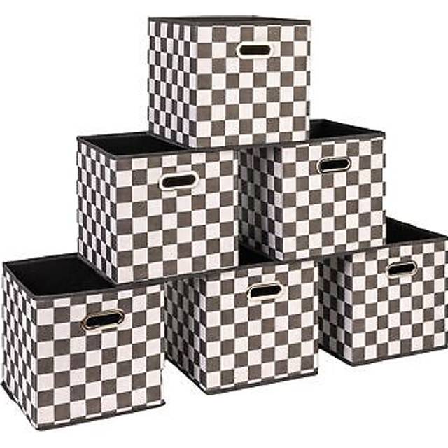 Household Essentials Square Storage Bin  Checkerboard White and Black