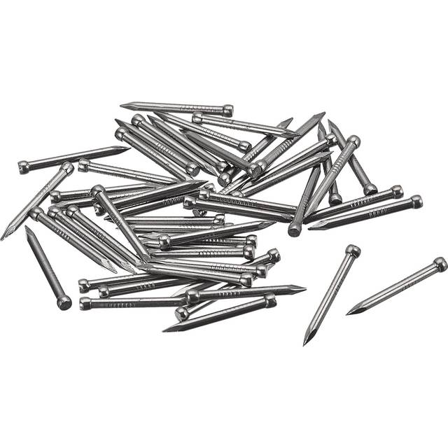 Finishing Nails 50pcs 25mm Hand-drive Carbon Steel Lost Head Nail, Silver