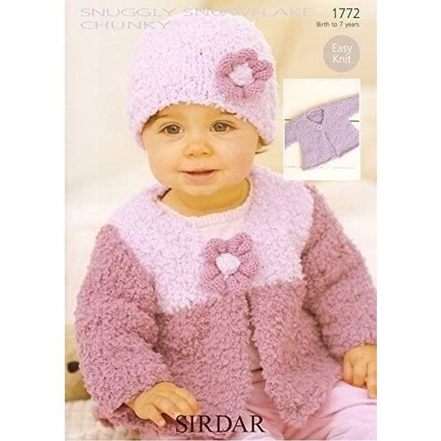 Sirdar snuggly snowflake chunky knitting pattern 1772 cardigan & hat