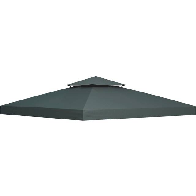 Outsunny 3 x 3m Charcoal Grey 2 Tier Gazebo Top Cover Replacement Canopy