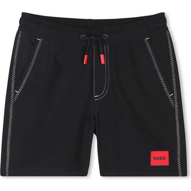 HUGO BOSS Kids' Stitch Swim Shorts, Black