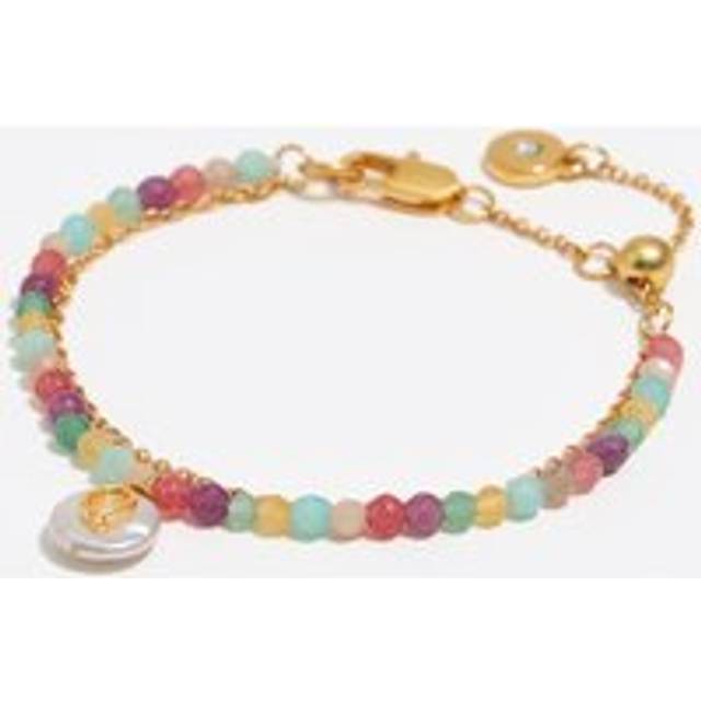 Letter Q pearl and multicolor stones bracelet - PEARL - UN