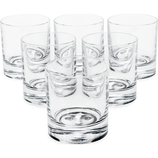 Fornasetti - face print tumblers (set of 6) - unisex - glass - One Size - White