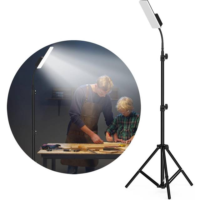 Portable Camping Light LED Work Lamp with Stand 360 Degree Rotatable Waterproof Campsite Light black