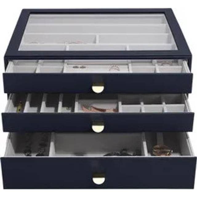 Stackers Supersize Glass Lid 3 Drawer Jewellery Box