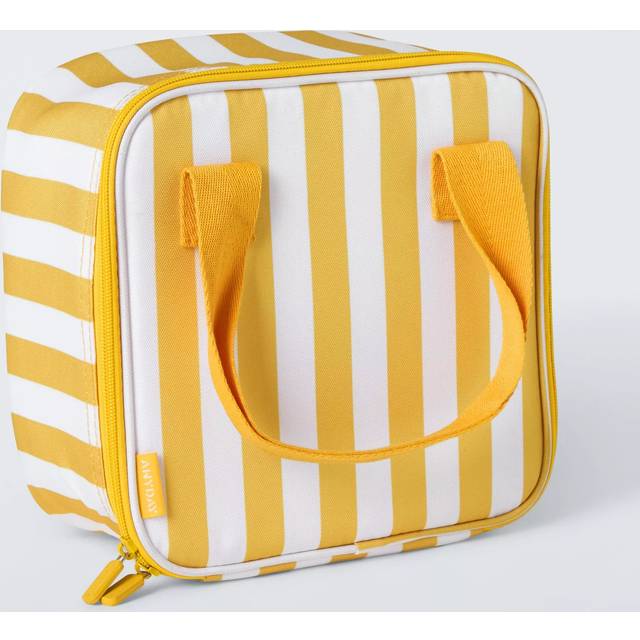 John Lewis Striped Cooler Lunch Bag, 4.5L, Yellow