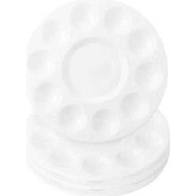White Round Paint Tray Palettes, Plastic Paint Tray Palette, Paint Palettes Paint Palettes with 10 Wells for Adults and Kids, for Painting or diy