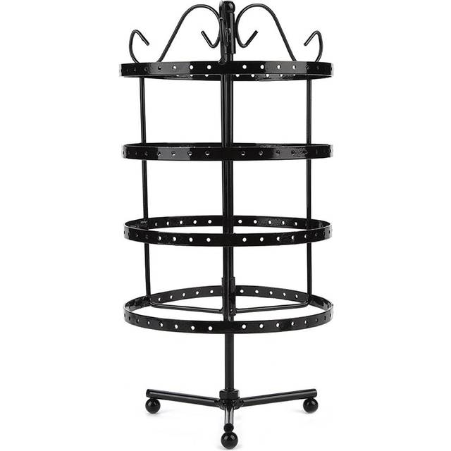 144 Holes Rotating Earring Display Jewelry Rack Holder Stand Black black
