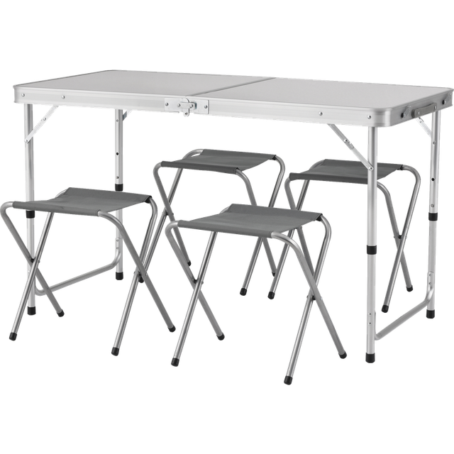 Hopfällbart campingbord med stolar 5 delar