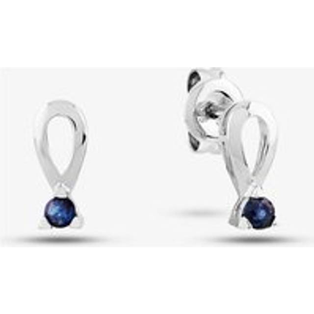 9ct White Gold Sapphire Freshwater Pearl Dropper Earrings GE2131 - Two Colour
