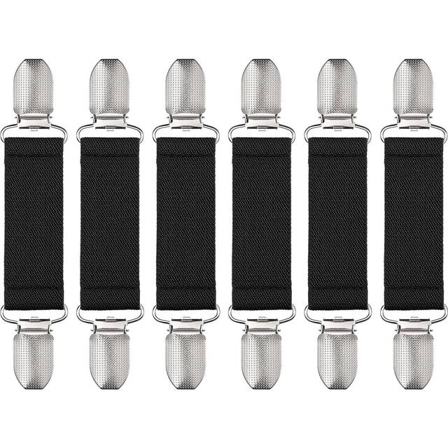 6 pcs dress cinch clips sweater clips shawl cardigan collar scarf clip(black)