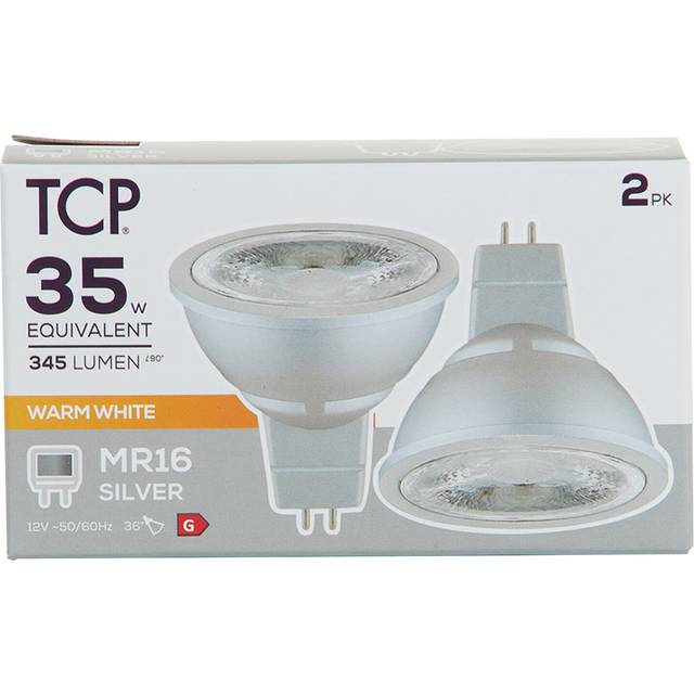 TCP LED Silver MR16 345L Warm White Bulbs - Warm White / 2