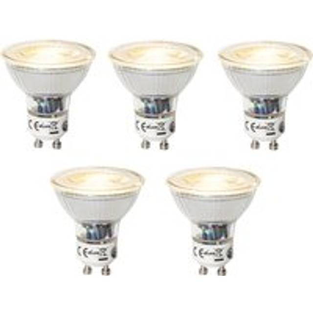 Set of 5 GU10 Dimmable led Bulbs 7W 600 lm 2700K