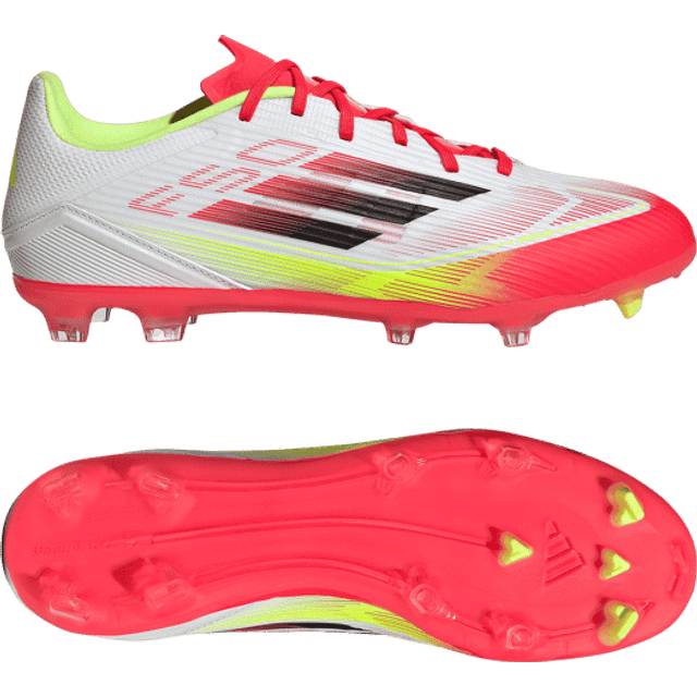 adidas F50 League Fg/ag Pure Victory - Vit/svart/gul - ['Vit'] (42⅔)