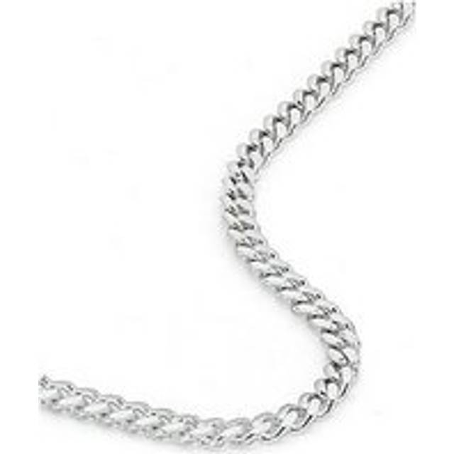 The Love Collection Sterling Silver Curb Chain Cuban (3.5mm) Necklace 24 inch, Silver, Women - Ilver
