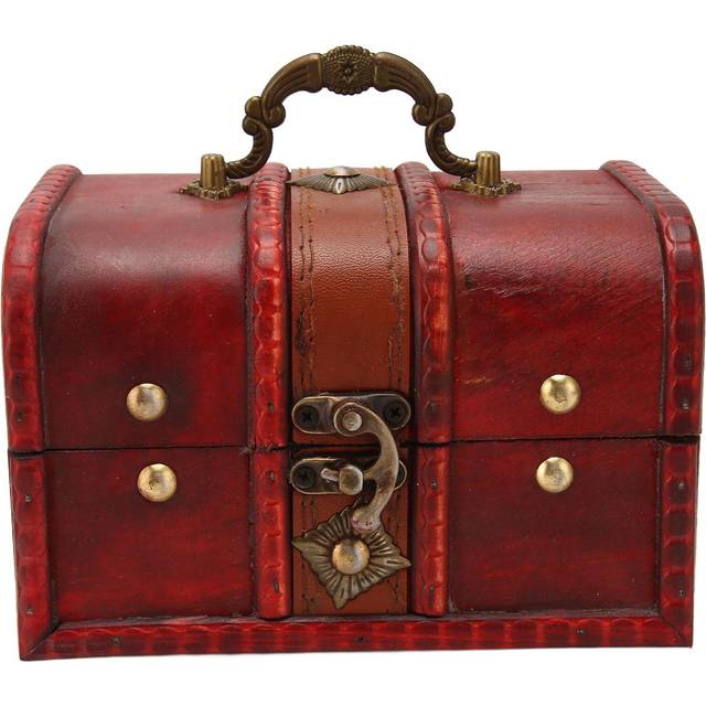 Wooden Storage Box Flip Open Type Vintage Jewelry Organize Case for Earring Coins L Size