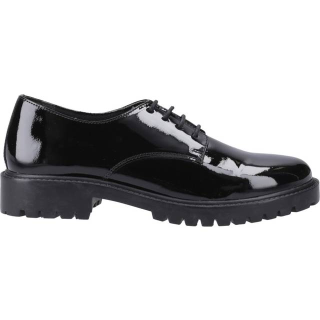 (Black, 3 (Adults')) Hush Puppies Aubrey Leather Girls's Black Derby Shoes