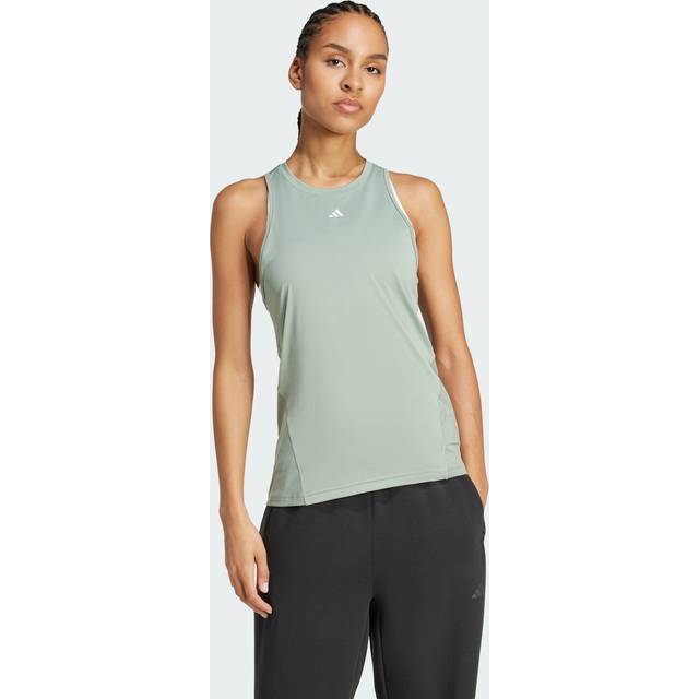 adidas Women's Designed for Training Tank Top, Silver Green