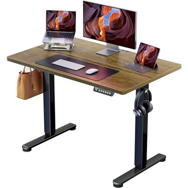 ErGear Electric Standing Desk Height Adjustable 100 x 60cm, Sit Stand Desk with 4 Memory Smart Pannel for Home Office with Splice Board
