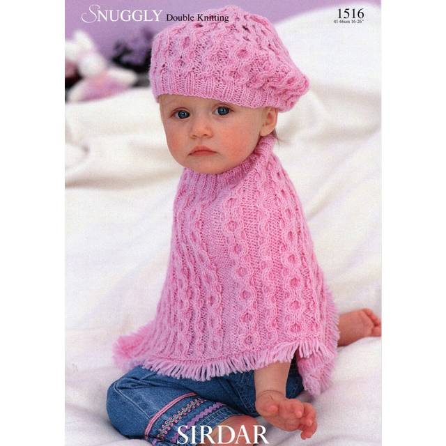 Sirdar snuggly dk knitting pattern - 1516 poncho & beret