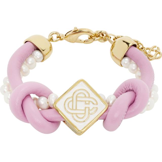 Casablanca Pink & White Knotted Pearl Bracelet - PINK & WHITE - UNI