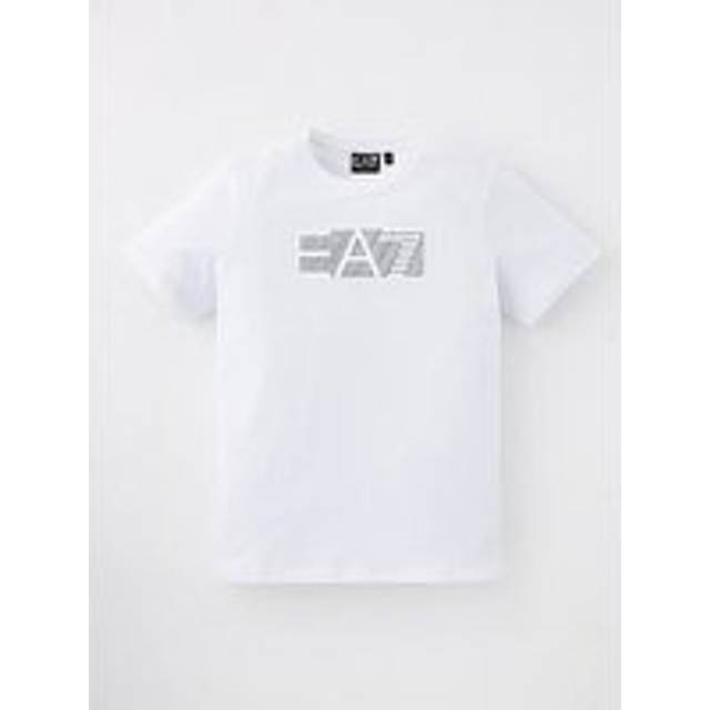 EA7 Emporio Armani Boys Train Visibility Short Sleeve T-Shirt - White, White, Size 8 Years - 8 YEARS