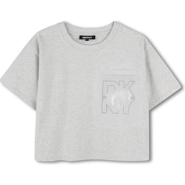 Dkny Girls Grey Cotton T-Shirt - 6 year
