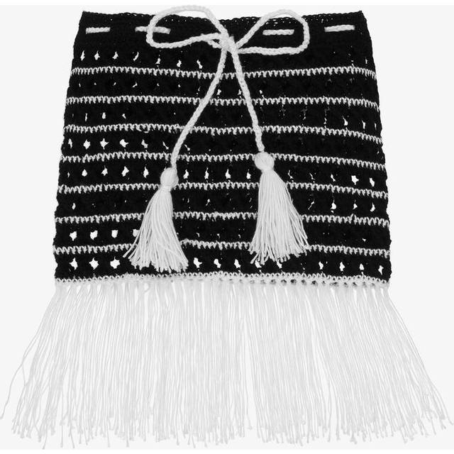 Nessi Byrd Girls Black & White Crochet Beach Skirt - 6 year