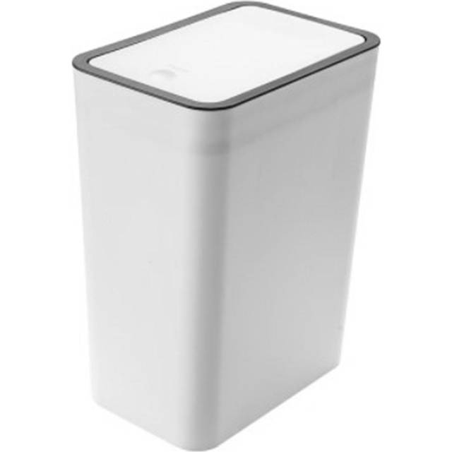 Household Garbage Cans Sealed Large Capacity Odorless With Press Top Plastic Trash Bin For Home white