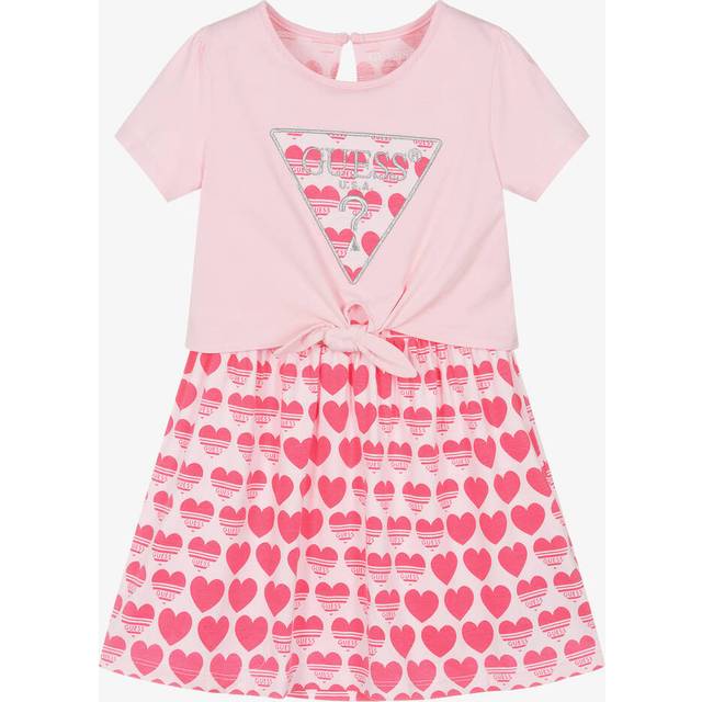Guess Girls Pink Heart T-Shirt Dress - 4 year