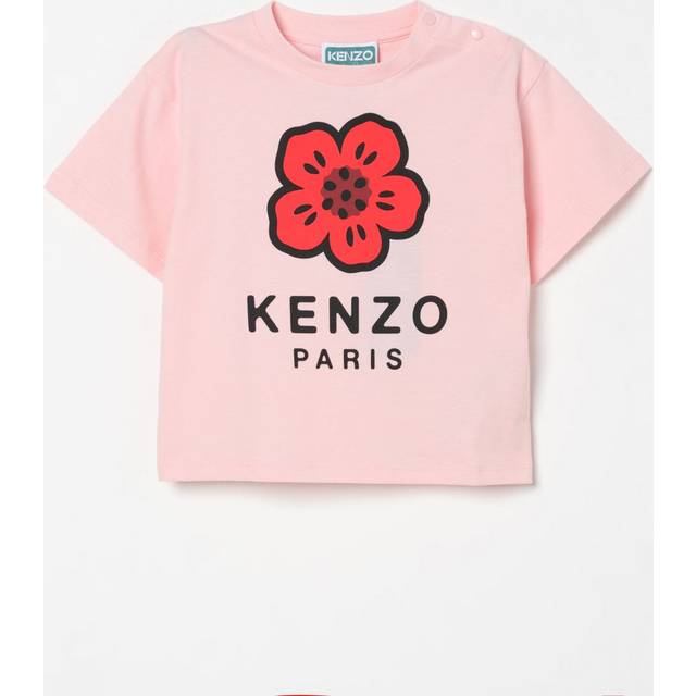 Kenzo Kids Girls Pink Cotton Boke Flower T-Shirt - 12 month