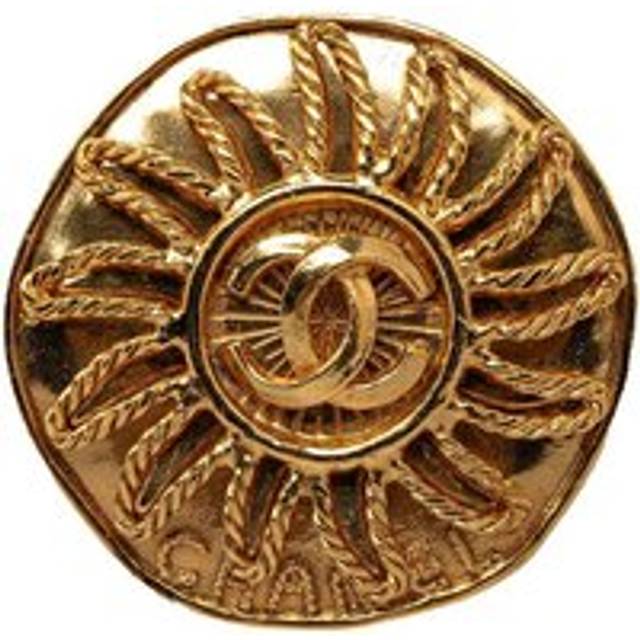Womens Preloved Vintage Sun Brooch Gold Wo Brooches - Metallics - One Size