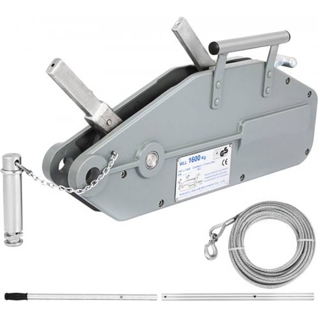 Mophorn - 1.6T/3500lbs Capacity Hand Winch Wire Rope Puller 82ft Manual Hoist Heavy Duty Towing Equipment for Indoor & Outdoor Use