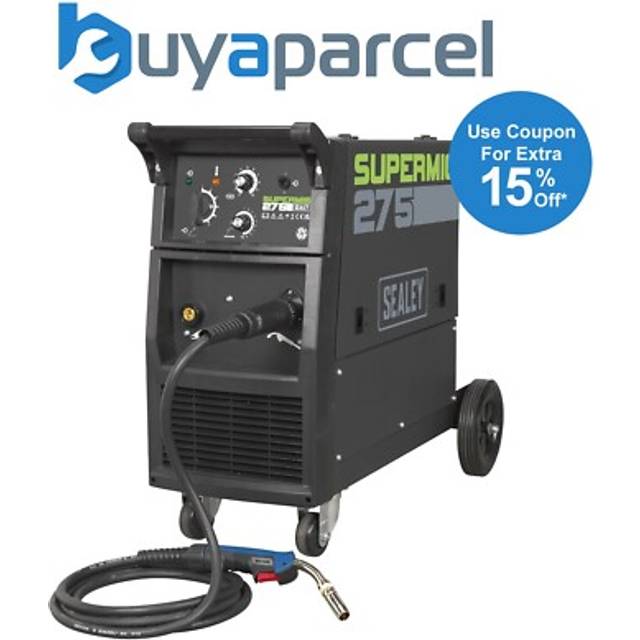 Professional mig Welder 270Amp 230V with Binzel® Euro Torch SUPERMIG275 - Sealey