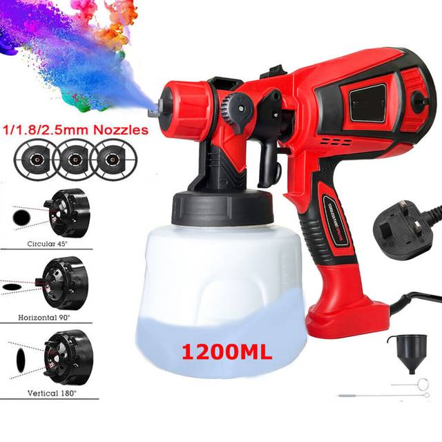 1200ML Electric Spray Gun Paint Sprayer Machine Wall Fence Sprayer Gun