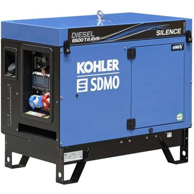 SDMO Stromerzeuger Diesel 6500 TA SILENCE AVR C5, 5,2 kW/6,5 kVA  230V/400V, KOHLER Diesel