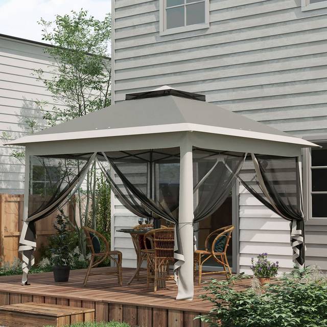 Outsunny Dark Grey Pop Up Gazebo - 3 x 3m