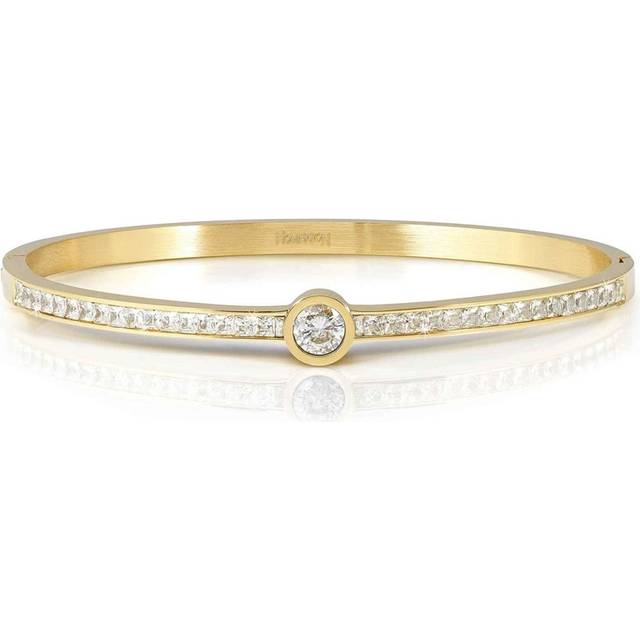 Nomination Pretty Bangles Gold White Circle Crystal Large Bangle - 6.3 x 5.5 cm