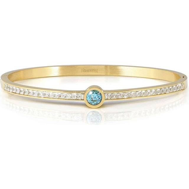 Nomination Pretty Bangles Gold Blue Circle Crystal Large Bangle - 6.3 x 5.5 cm