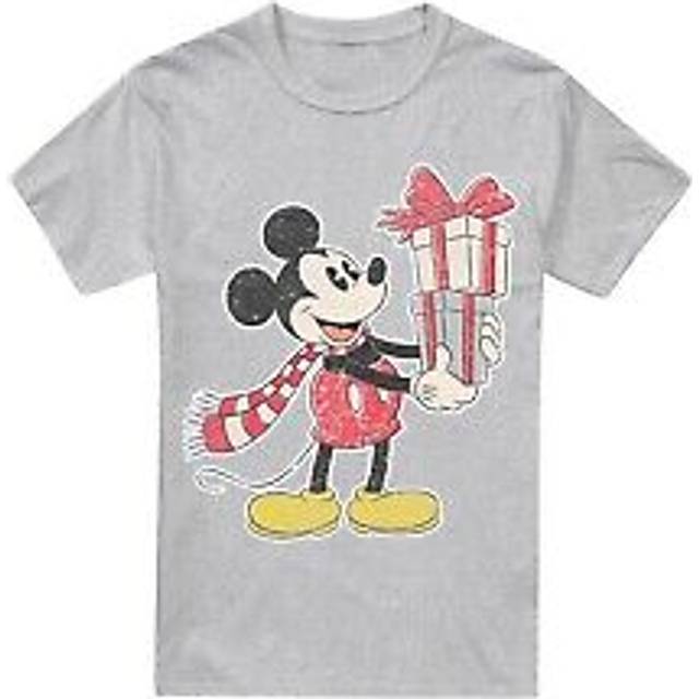 Disney Mens Mickey Mouse Present Christmas T-Shirt XL