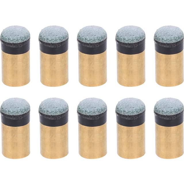 10pcs Billiards Snooker Pool Cue Pole Tip Replacement Parts Screwon Copper PU Leather(10MM ) - 10mm