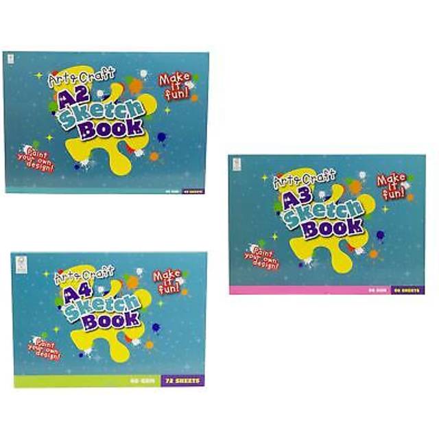 Pack of 3 kids arts & craft sketchbooks | children's a2,a3,a4 drawing pad set