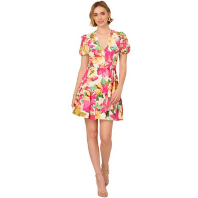 Adrianna Papell Adrianna by Adrianna Papell Floral Mini Dress, Pink/Multi
