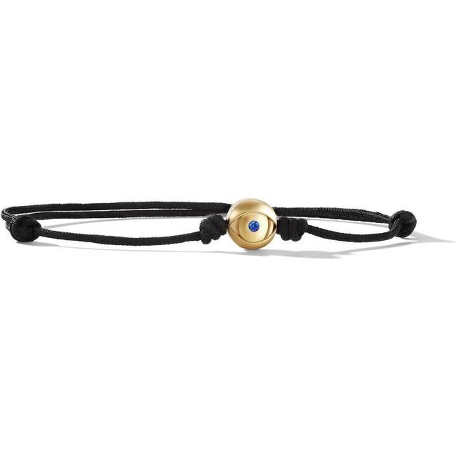 David Yurman - 18kt yellow gold Evil Eye cord bracelet (9mm) - men - 18kt Gold/Sapphire/Nylon - M