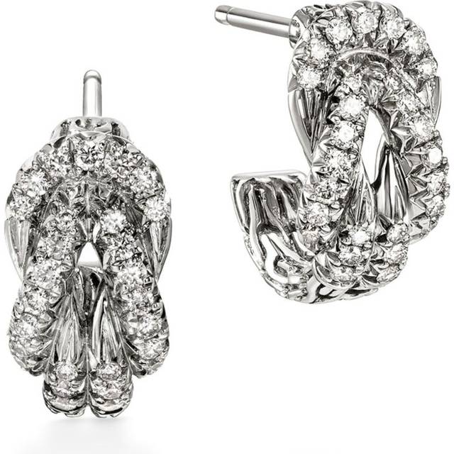 John Hardy - sterling silver Love Knot diamond earrings - women - Sterling Silver/White Diamond - One Size