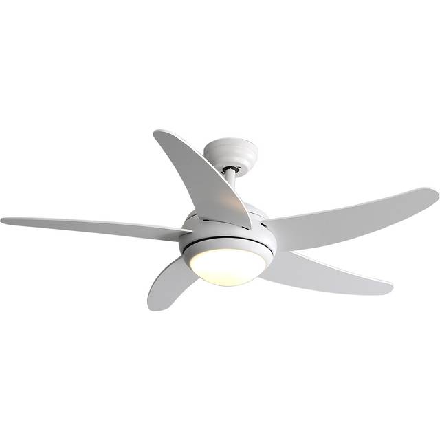 Remote Control Ceiling Fan Light with Acrylic Shade - White