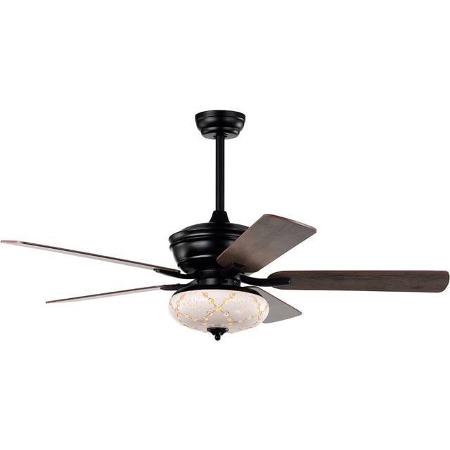 Costway Black Ceiling Fan with Light and Remote Control - 66 x 35 x 32cm